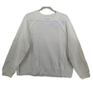 GAP Chunky Loose Knit Sweater L Cream QLN0253S Marshmallow Textured Everyday‎